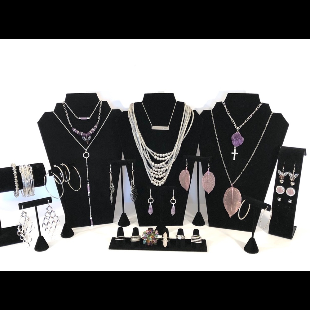 The amethyst in silver jewelry bundle